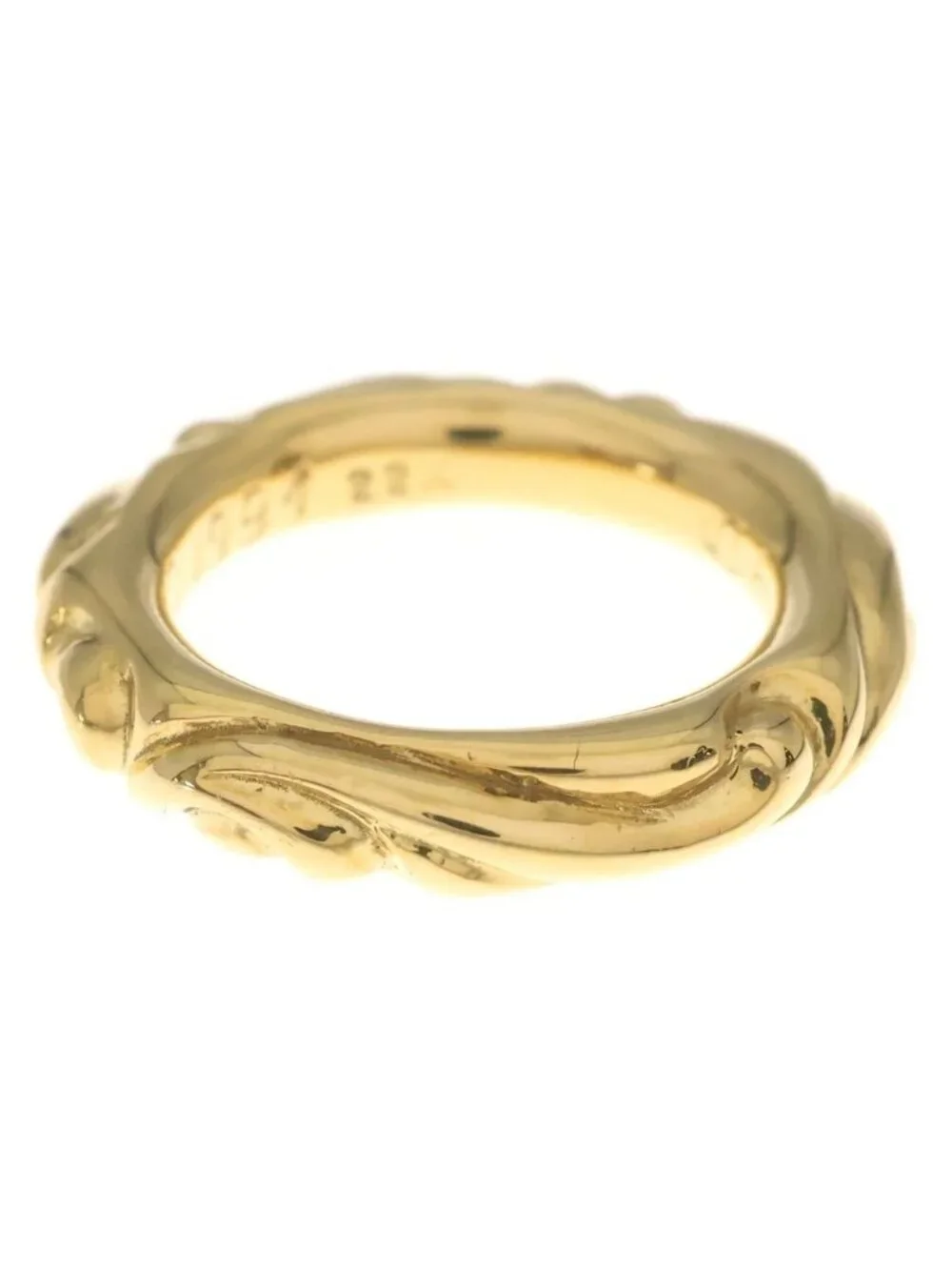 Chrome Hearts 22k Scrl Band Scroll Ring Gold